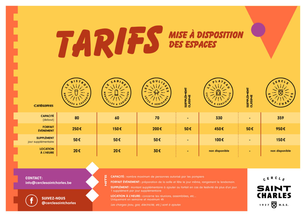 tarifs de location